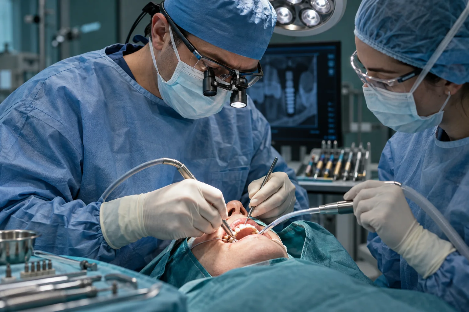Dr. Marcus Reed placing a dental implant at TrueNorth Dental in Kansas City